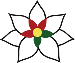 poinsettia flower vector illustration 