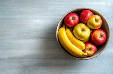 Fruit Bowl with Apples and Bananas