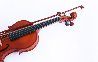 Fototapeta premium Up Close Detail of Beautiful Classical, Celtic, or Bluegrass Instrument the Violin or Fiddle