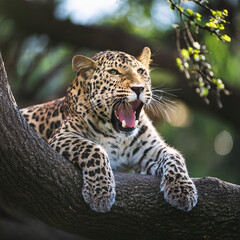 Fototapeta premium close up of leopard