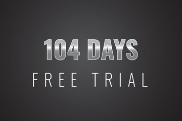 104 day free trial banner design. 104 days free banner background
