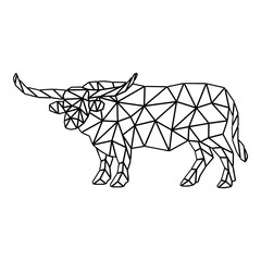 Geometric Texas Longhorn Outline