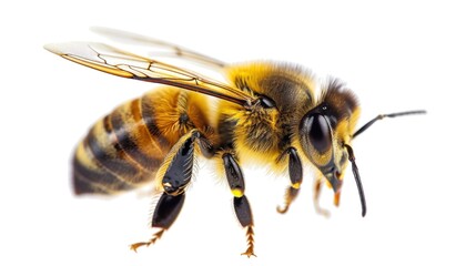 A stunning bee is flying.