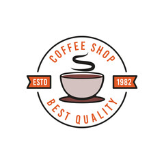 Coffee Logo template. Coffee Badge design for cafe, restaurant, coffee house. Stock emblem graphics