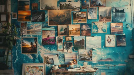 Fototapeta premium A wall where a vision board is a living mural.