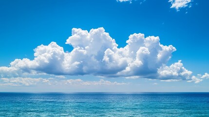 Obraz premium Serenity of the Mediterranean Sea with Clear Blue Sky and Calm Water Generative AI