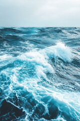 Fototapeta premium Amazing sunset with sea wave generated by AI