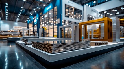 Steel factory warehouse displayed aluminum profile for window, door, bathroom box