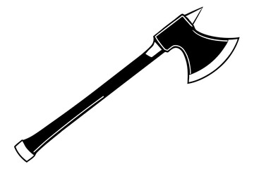 A axe silhouette vector illustration on white background.