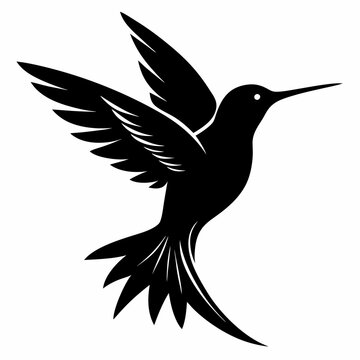recommend clip art: Hummingbird silhouette vector illustration 