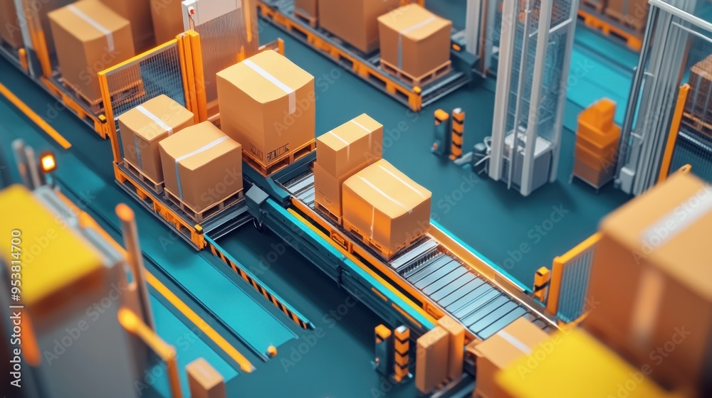 Poster Automated Conveyor Belt System for Package Handling