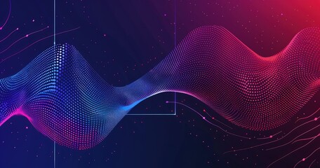 A vibrant abstract wave of dots and lines, representing digital connectivity and data flow in a modern design.