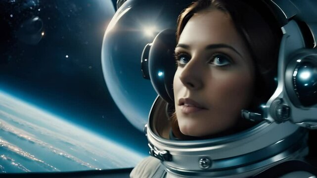 Spacewoman's Journey Through the Cosmos