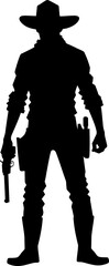 Cowboy bandit gunslinger silhouette graphic vector isolated