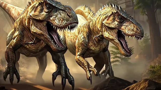 Scary Tyrannosaurus Rex on the prowl