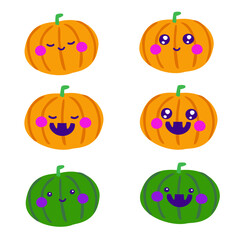 set of halloween pumpkins