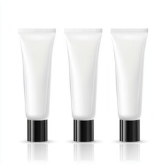Cosmetic Tube Packaging on White Background, Product Photography Generative AI