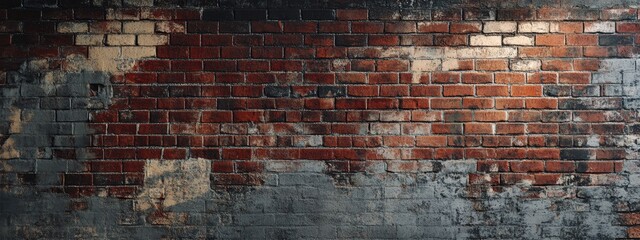 Naklejka premium Vintage Brick Wall Moving Background for Loft Decor Generative AI