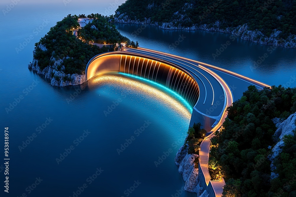 Poster cost-effective hydropower and energy optimization are illustrated in a minimalist design focusing on