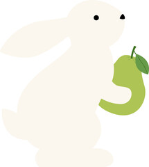 Mid autumn festival rabbit isolated
Cute Mid-Autumn Festival bunny holding pomelo svg.