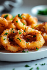 fried crispy prawn on a plate closeup shot generated by AI