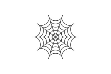 Simple Cobweb Icon. Spider Web Line Style Isolated On White Background. Flat Vector Icon Design Template Element.