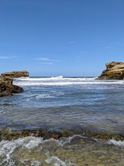 Overview of the sea in Biarritz, France - August 2024