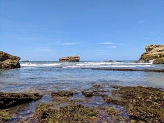 Overview of the sea in Biarritz, France - August 2024