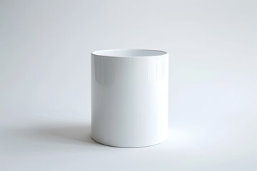 Perfect white cylinder isolated on white background