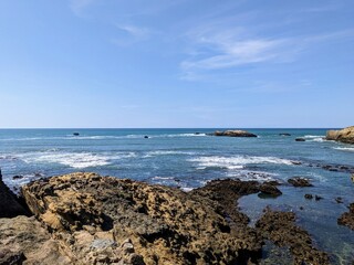 Overview of the ocean in Biarritz, France - August 2024