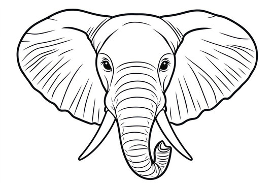 recommend clip art: Elephant head coloring page for kids.