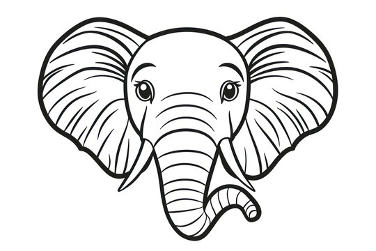 recommend clip art: Elephant head coloring page for kids.