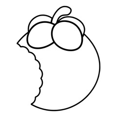 Mangosteen Bitten Outline