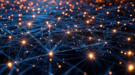 Fototapeta premium Abstract Network of Interconnected Glowing Points
