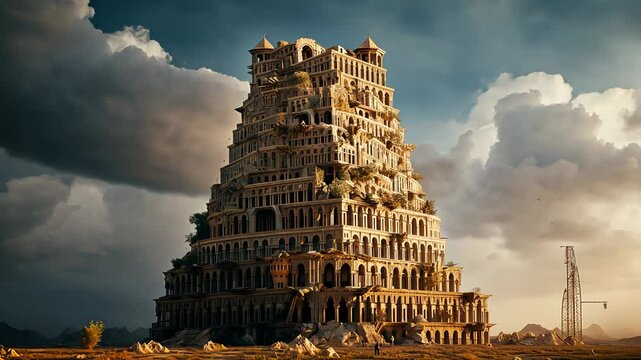 recreation of the ancient biblical babel tower