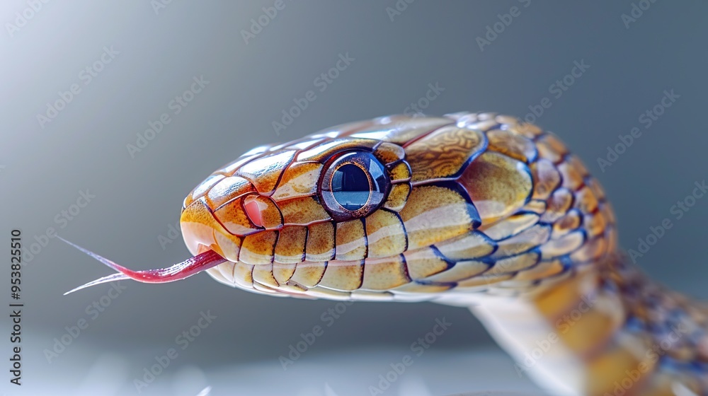 Wall mural close-up of a snake's head