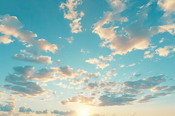 Sunset on blue sky. Blue sky with some clouds. blue sky clouds  summer skies  cloudy blue sky