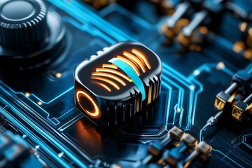 Energy Illustration Potential, Energy Storage, and Transformation depicted in an innovative design where energy is shown being stored and then transformed into active power, ready to be used