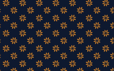 Luxury floral geometric pattern. Dark blue and gold ornament. Stylish vector abstract seamless pattern with small flower. Stylish elegant design for fabric, print, cover, banner, invitation, wrapping