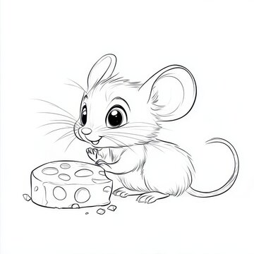 recommend clip art: Cute cartoon mouse holding a piece of cheese.