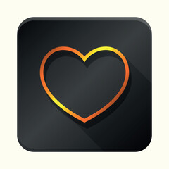 Golden elegant heart app icon on black 