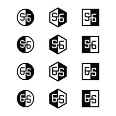 Letters SG and GS Positive and Negative Logo Set, suitable for any business