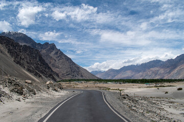 Beautiful landscape view of Nubea Valley leh Ladakh India