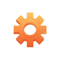 Orange settings icon design. User interface icon design. Transparent SVG file. Vector illustration.	 
