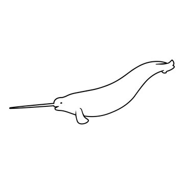 recommend clip art: Narwal Side View Outline