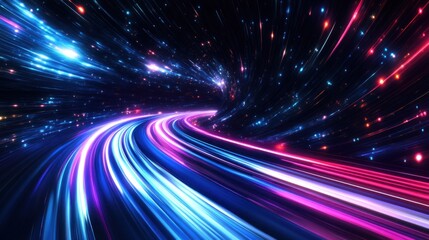Abstract Light Trails in Space