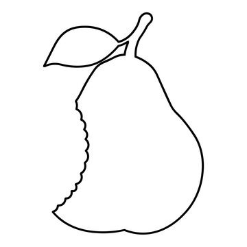 recommend clip art: Pear Bitten Outline