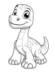 Fototapeta premium Cute cartoon dinosaur illustration for kids