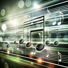 musical development, notes of music carried away by the flow at speed