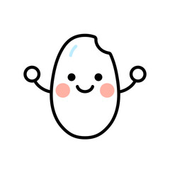白米のキャラクターのイラスト